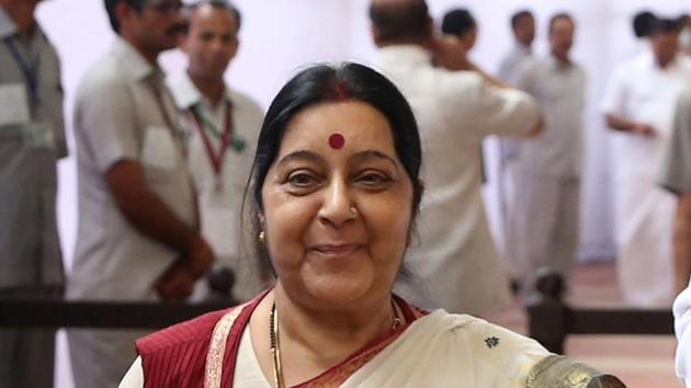 External affairs minister Sushma Swaraj in New Delhi.(Sonu Mehta/HT File Photo) External affairs minister Sushma Swaraj in New Delhi.(Sonu Mehta/HT File Photo)