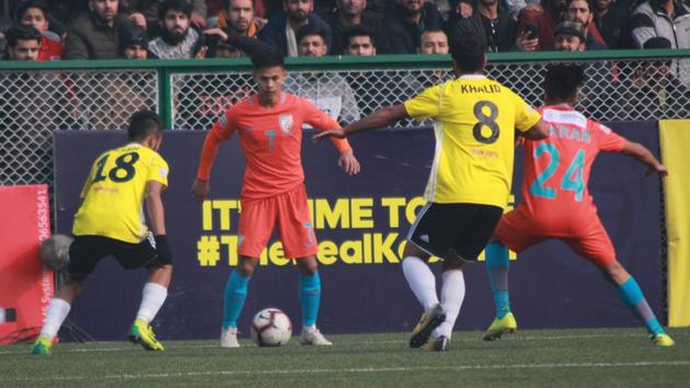 Real Kashmir beat Indian Arrows in the I-League.(AIFF)