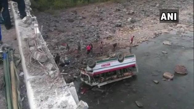 Four passengers, including three women, died on the spot, while five critically-injured persons succumbed to their injuries in a hospital.(ANI/Twitter Photo)