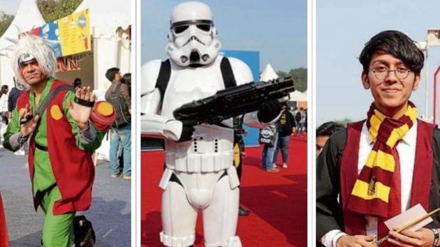 Cosplayers at the 2017 Comic Con in Delhi.(Prabhas Roy/HT)