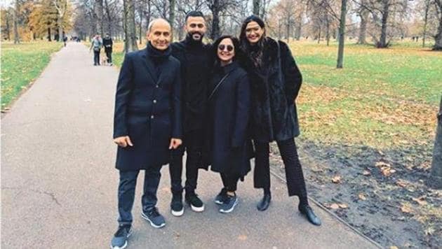 Sonam Kapoor is in London with Anand Ahuja and his parents.(Instagram)