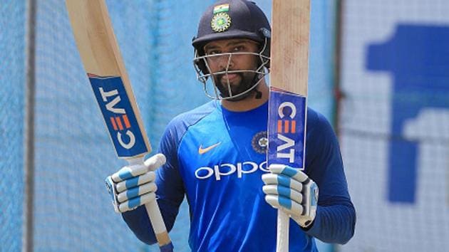 Rohit Sharma takes part in a practice session ahead of the 1st test match between Sri Lanka and India(NurPhoto via Getty Images)