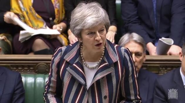 Britain's Prime Minister Theresa May makes a statement on Brexit to the House of Commons in London, Monday Nov. 26, 2018. (AP) Britain's Prime Minister Theresa May makes a statement on Brexit to the House of Commons in London, Monday Nov. 26, 2018. (AP)