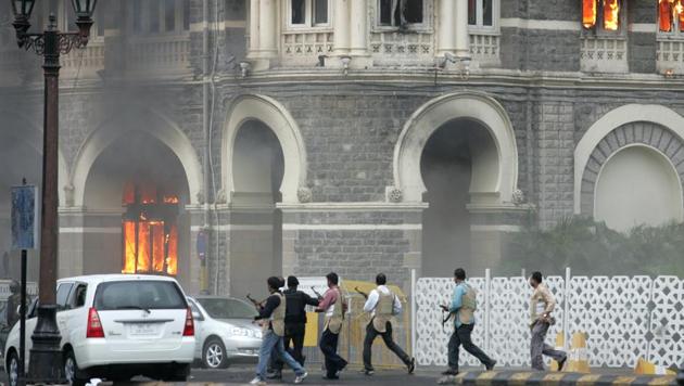 On November 26, 2008, ten Pakistan-based LeT terrorists carried out a series of 12 coordinated shooting and bombing attacks lasting four days across Mumbai.(Anshuman Poyrekar HT Photo)