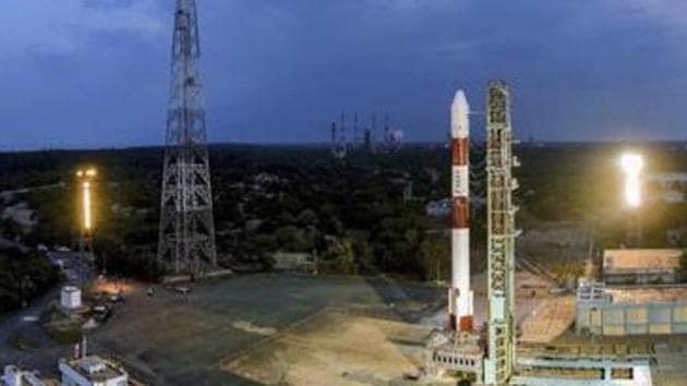 ISRO's PSLV-C42 carrying two earth observing satellites ready to be launched from Sathish Dhawan Space Centre in Sriharikota, on September 15.(AP File Photo/Representative image)