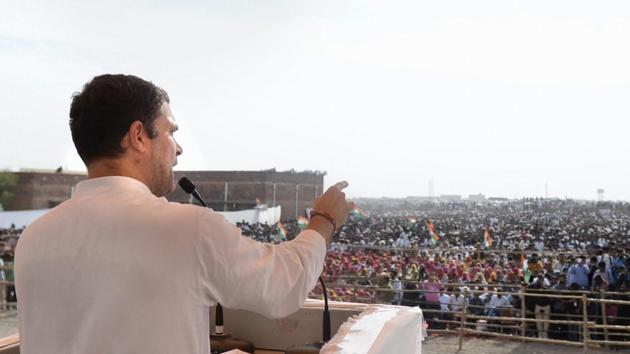Going all out to woo farmers and youth in poll-bound Rajasthan, Congress President Rahul Gandhi promised to waive farm loans in ten days if voted to power in the state and said the Congress chief minister will work for 18 hours a day to help youth get jobs. (PTI) Going all out to woo farmers and youth in poll-bound Rajasthan, Congress President Rahul Gandhi promised to waive farm loans in ten days if voted to power in the state and said the Congress chief minister will work for 18 hours a day to help youth get jobs. (PTI)
