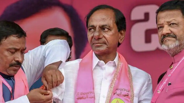Reacting to Modi’s remark at an election rally in Nizamabad that people in the town lack basic amenities, the Telangana Rashtra Samithi (TRS) chief dared him to come with him for a visit.(PTI File Photo)
