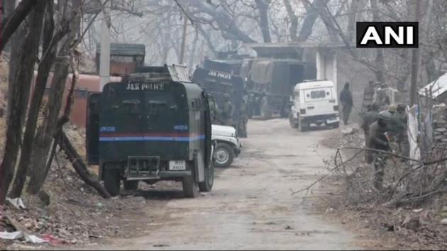 A militant was killed during a gunfight between security forces and terrorists in Hafoo of Pulwama’s Tral after the army and police launched a joint operation in the area. (ANI Photo) A militant was killed during a gunfight between security forces and terrorists in Hafoo of Pulwama’s Tral after the army and police launched a joint operation in the area. (ANI Photo)