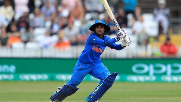 Mithali Raj of India bats during the England v India group stage match at the ICC Women's World Cup 2017 at The 3aaa County Ground on June 24, 2017 in Derby, England.(Getty Images)