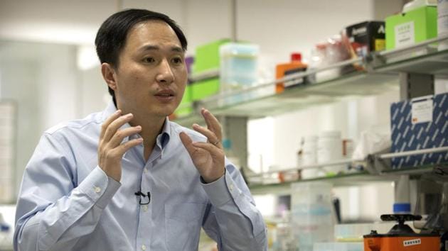He Jiankui claimed that his team had successfully altered the CCR5 gene of twins born earlier this month in China with a gene technology called CRISPR, known as the “gene scalpel”, people.cn reported.(AP) He Jiankui claimed that his team had successfully altered the CCR5 gene of twins born earlier this month in China with a gene technology called CRISPR, known as the “gene scalpel”, people.cn reported.(AP)