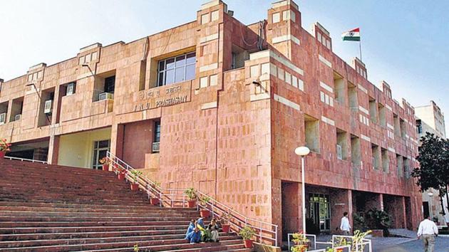 File photo of JNU administrative building.(Ajay Aggarwal/HT file photo)