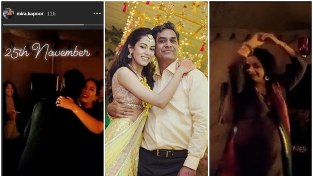 Mira Rajput shared video clips from her father’s 60th birthday celebrations in Delhi.(Instagram) Mira Rajput shared video clips from her father’s 60th birthday celebrations in Delhi.(Instagram)