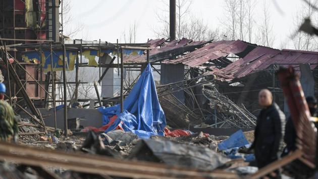 Damaged houses are seen on the following day at the site of an explosion at a machinery plant, in Liaoyuan, Jilin province, China onNovember 24, 2018.(Reuters/Representative Image)