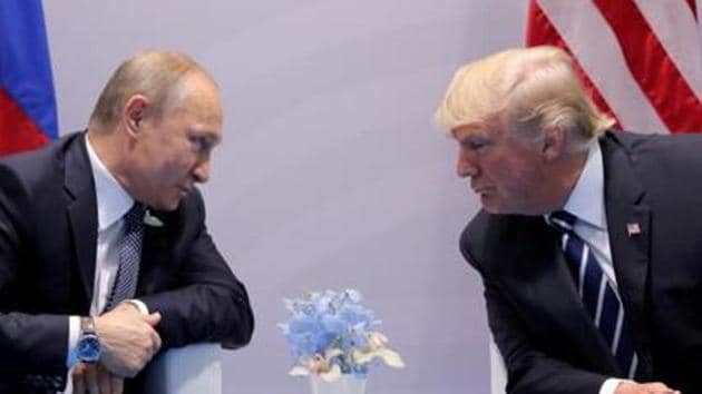 US President Donald Trump warned on Tuesday that he could cancel a planned summit with his Russian counterpart Vladimir Putin due to Russia’s attack on Ukrainian ships(Reuters File Photo)