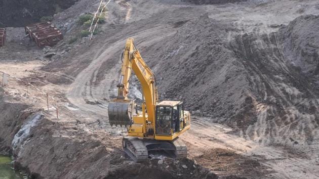 A file photo of ongoing work at Swargate metro station work in Pune.(Sanket Wankhade/HT PHOTO))