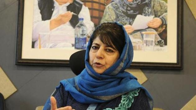 Former chief minister of Jammu and Kashmir and PDP chief Mehbooba Mufti today demanded that India and Pakistan open up pilgrimage to Sharda Peeth in Pakistan-occupied Kashmir for Kashmiri Pandits (File Photo)(HT)