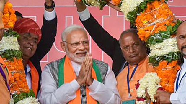 Prime Minister Narendra Modi during an election rally ahead of the state assembly elections, in Nagaur,Rajasthan on November 28.(PTI Photo) Prime Minister Narendra Modi during an election rally ahead of the state assembly elections, in Nagaur,Rajasthan on November 28.(PTI Photo)