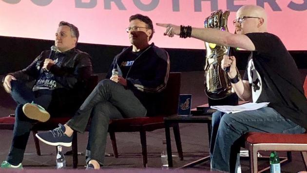 Joe and Anthony Russo at a QnA session after a screening of their film Avengers Infinity War.(Twitter)