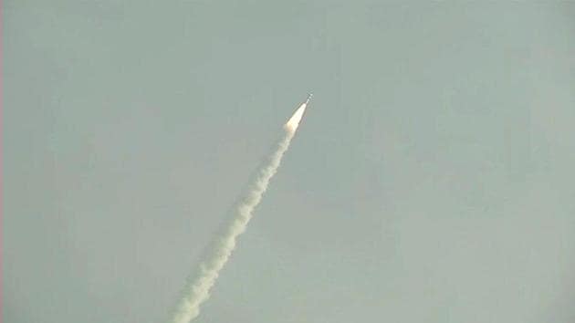 The 31 satellites were launched at 09:58 am in two different orbits by India’s Polar Satellite Launch Vehicle (PSLV C43) in its 45th flight.(ANI Photo)