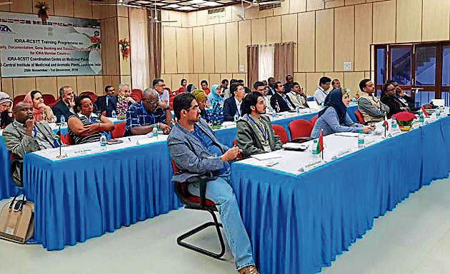 Representatives of member countries at training camp at CIMAP.(HT Photo)