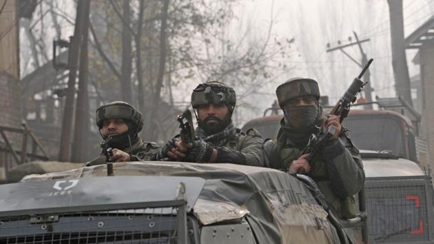 Two militants of the Hizbul Mujahideen were killed by security forces in a gun battle in south Kashmir’s Pulwama district early on Thursday, a day after top Lashkar-e-Taiba commander Naveed Jatt and his associate were gunned down in Budgam. (Waseem Andrabi / HT File) Two militants of the Hizbul Mujahideen were killed by security forces in a gun battle in south Kashmir’s Pulwama district early on Thursday, a day after top Lashkar-e-Taiba commander Naveed Jatt and his associate were gunned down in Budgam. (Waseem Andrabi / HT File)