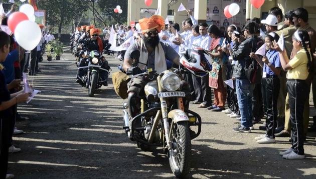 A motorcycle rally from Kozikode, Kerala to Anand, Gujrat in celebratration of the birth anniversary of Dr Verghese Kurien, November 24, 2017(Ravindra Joshi/HT Photo) A motorcycle rally from Kozikode, Kerala to Anand, Gujrat in celebratration of the birth anniversary of Dr Verghese Kurien, November 24, 2017(Ravindra Joshi/HT Photo)