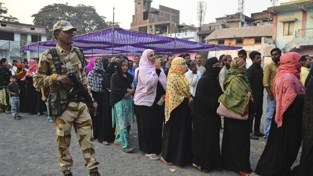 The voter turnout (postal ballots not included) is 74.85%.(AP)