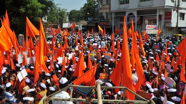 Maharashtra has approved 16% reservation for Marathas in jobs and education. The bill proposing the reservation was tabled in the state assembly by chief minister Devendra Fadnavis, who later thanked Opposition members for helping it pass unanimously. (Shankar Mourya / HT Archive) Maharashtra has approved 16% reservation for Marathas in jobs and education. The bill proposing the reservation was tabled in the state assembly by chief minister Devendra Fadnavis, who later thanked Opposition members for helping it pass unanimously. (Shankar Mourya / HT Archive)