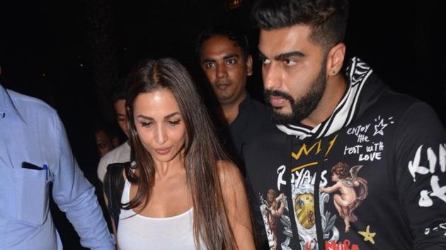 Malaika Arora and Arjun Kapoor seen outside a restaurant in Mumbai.(IANS) Malaika Arora and Arjun Kapoor seen outside a restaurant in Mumbai.(IANS)