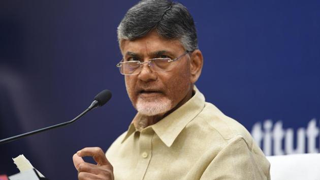 Andhra Pradesh chief minister N. Chandrababu Naidu today accused the Modi government of crushing freedom of expression and launching witch-hunts against political adversaries (File Photo)(HT PHOTO)