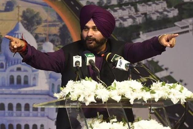 India's Punjab cabinet minister and former cricketer Navjot Singh Sidhu addresses the groundbreaking ceremony for the Kartarpur Corridor in Kartarpur on November 28, 2018.(AFP file photo)