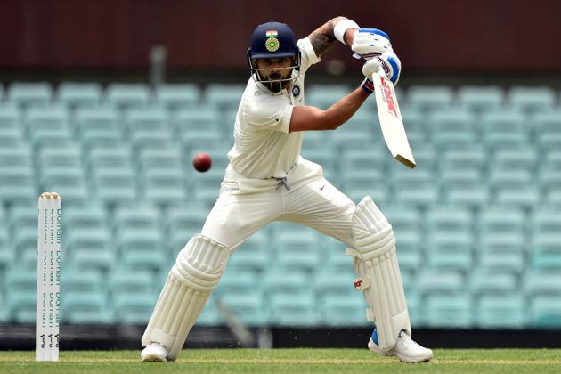 India's batsman Virat Kohli plays a shot on the second day of the tour match against Cricket Australia XI at the SCG in Sydney on November 29, 2018 (AFP) India's batsman Virat Kohli plays a shot on the second day of the tour match against Cricket Australia XI at the SCG in Sydney on November 29, 2018 (AFP)