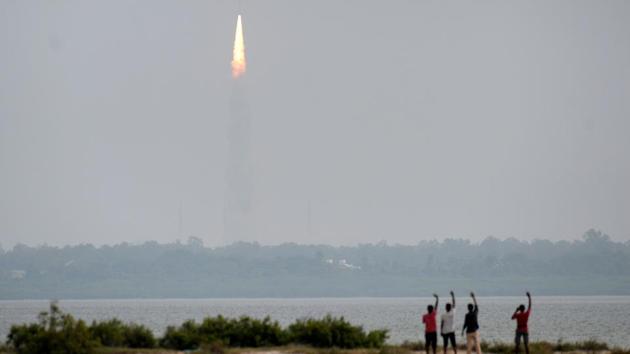 The Indian Space Research Organisation (ISRO) successfully launched an earth observation satellite, along with 30 micro and nanosatellites of eight other countries, after a 16-hour countdown. “The satellite will observe the surface of the earth and provide all the soil, water, vegetation and other data. Scientists may pick and choose what they want, but pollution monitoring will be possible,” an ISRO official said. (Arun Sankar / AFP) The Indian Space Research Organisation (ISRO) successfully launched an earth observation satellite, along with 30 micro and nanosatellites of eight other countries, after a 16-hour countdown. “The satellite will observe the surface of the earth and provide all the soil, water, vegetation and other data. Scientists may pick and choose what they want, but pollution monitoring will be possible,” an ISRO official said. (Arun Sankar / AFP)