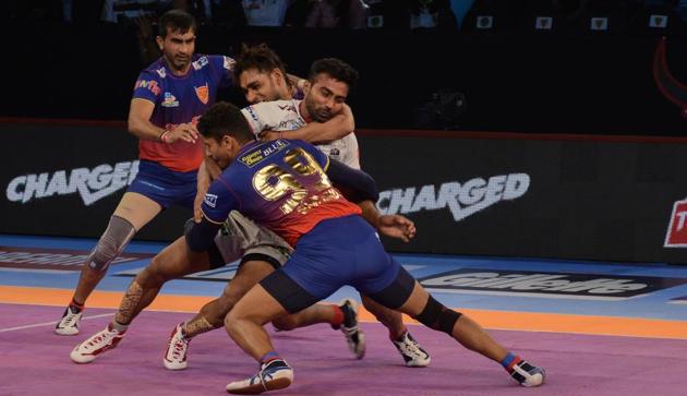 File picture of Dabang Delhi KCplayers at the Vivo Pro Kabaddi season 6 (Milind Saurkar/HT Photo) File picture of Dabang Delhi KCplayers at the Vivo Pro Kabaddi season 6 (Milind Saurkar/HT Photo)