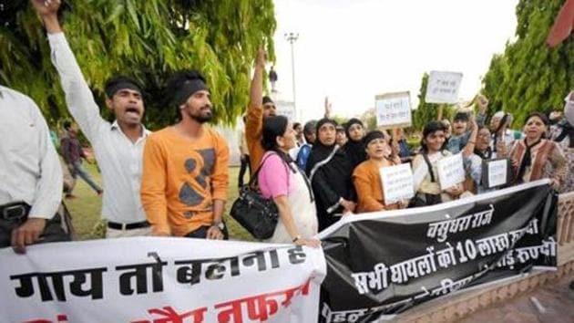 Civil rights activists holding a demonstration at Gandhi Circle in Jaipur. Image for representation. (PTI file photo) Civil rights activists holding a demonstration at Gandhi Circle in Jaipur. Image for representation. (PTI file photo)