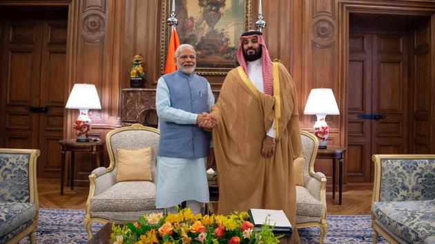 Saudi Arabia's crown prince Mohammed bin Salman with India's Prime Minister Narendra Modi, Buenos Aires, November 29, 2018. Modi government has invested considerable time and energy in fostering stronger relations with countries in West Asia, especially Saudi Arabia and the UAE.(REUTERS)