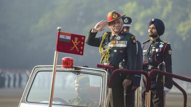 Pune: Army Chief Gen. Bipin Rawat reviews during the passing out parade of the 135th course of the National Defence Academy (NDA), in Pune, Friday, Nov. 30, 2018. (PTI Photo)(PTI)