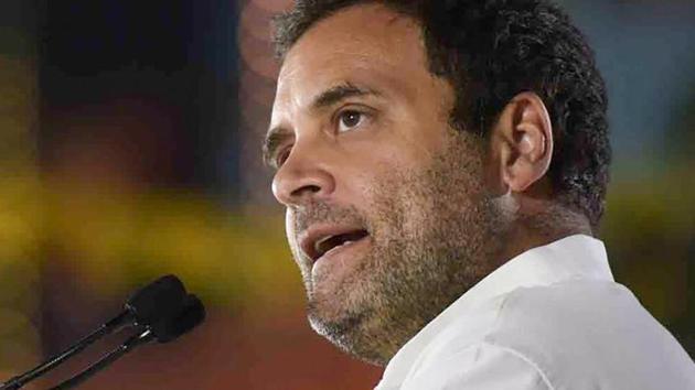 Congress president Rahul Gandhi on Saturday attacked prime minister Narendra Modi on issues ranging from Hinduism and women empowerment to demonetisation (PTI) Congress president Rahul Gandhi on Saturday attacked prime minister Narendra Modi on issues ranging from Hinduism and women empowerment to demonetisation (PTI)