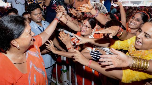 Rajasthan chief minister Vasundhara Raje.(PTI)