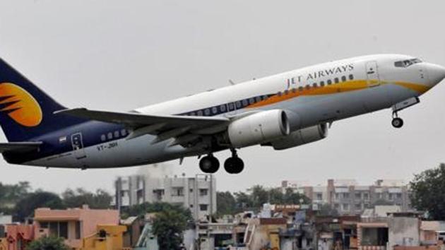 In the file photo, a Jet Airways passenger aircraft takes off from the airport in the western Indian city of Ahmedabad.(Reuters) In the file photo, a Jet Airways passenger aircraft takes off from the airport in the western Indian city of Ahmedabad.(Reuters)