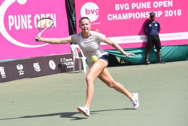 Marina Melnikova of Russia, ranked 342, displayed a great performance at the BVG Pune Open. (HT/PHOTO) 