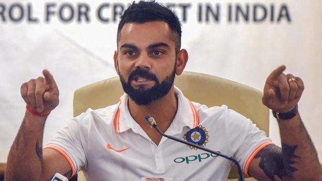 Virat Kohli during the team's Australia tour pre-departure press conference at the BCCI headquarters in Mumbai. (PTI) Virat Kohli during the team's Australia tour pre-departure press conference at the BCCI headquarters in Mumbai. (PTI)
