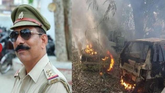 Subodh Kumar Singh, the police station house officer who was killed in Bulandshahr violence on Monday.(HT Photos)