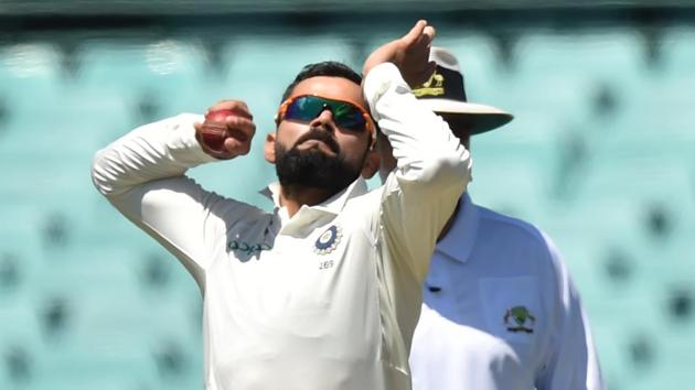 India's captain Virat Kohli bowls to Australia's Harry Nielsen on the fourth day of the tour match against Cricket Australia XI. (AFP) India's captain Virat Kohli bowls to Australia's Harry Nielsen on the fourth day of the tour match against Cricket Australia XI. (AFP)