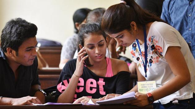 Delhi University has been ranked “A+” in the National Assessment and Accreditation Council (NAAC) review held in the last week of October, officials said.(Raj K Raj/HT file)