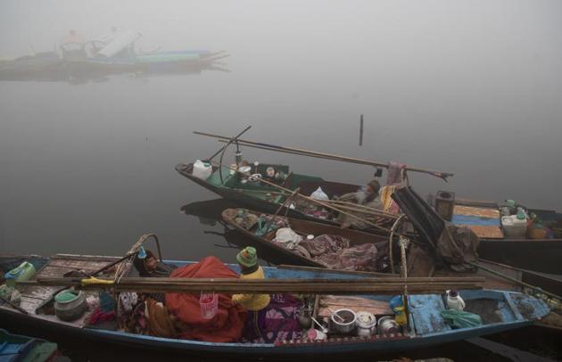 Srinagar experienced the coldest night of the season so far on Sunday.(AP)