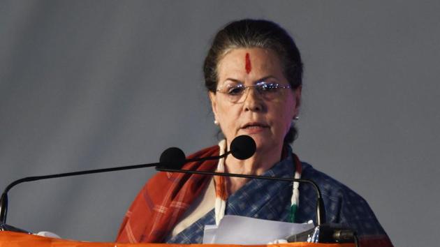 United Progressive Alliance (UPA) chairperson Sonia Gandhi addresses a public meeting for the campaign of the 2018 Telangana assembly elections near Hyderabad on November 23, 2018. (AFP) United Progressive Alliance (UPA) chairperson Sonia Gandhi addresses a public meeting for the campaign of the 2018 Telangana assembly elections near Hyderabad on November 23, 2018. (AFP)