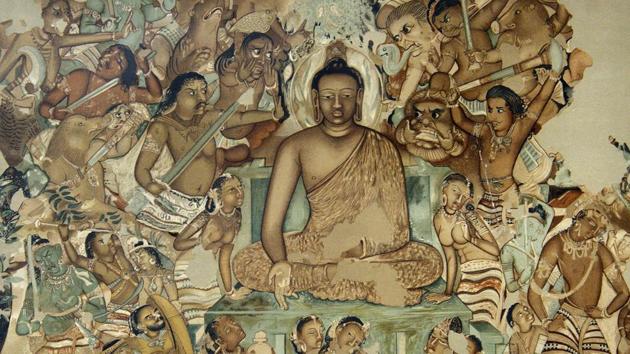 Most notable among the project to restore 100 printed works in the library of Mumbai’s JJ School of Art is the work of John Griffiths, who in 1872 replicated and archived the frescoes found in the Ajanta caves into his book on the subject.(Anshuman Poyrekar/HT Photo) Most notable among the project to restore 100 printed works in the library of Mumbai’s JJ School of Art is the work of John Griffiths, who in 1872 replicated and archived the frescoes found in the Ajanta caves into his book on the subject.(Anshuman Poyrekar/HT Photo)