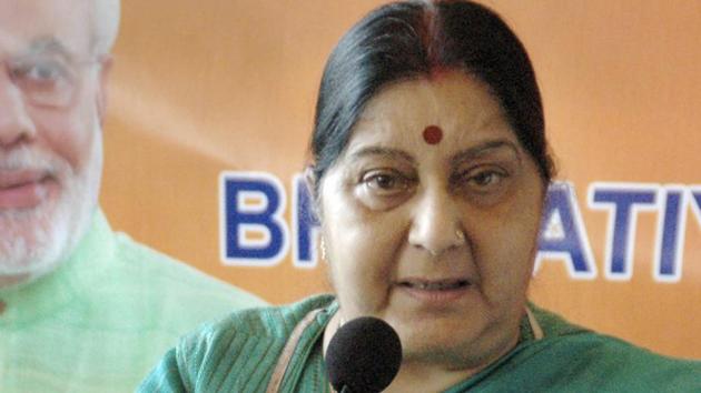 Union minister and senior BJP leader Sushma Swaraj recently termed the row following Punjab minister Navjot Singh Sidhu’s ‘my captain’ remark a fight between three captains. (PTI) Union minister and senior BJP leader Sushma Swaraj recently termed the row following Punjab minister Navjot Singh Sidhu’s ‘my captain’ remark a fight between three captains. (PTI)