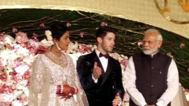 Priyanka Chopa, Nick Jonas’ Delhi wedding reception highlights: The couple hosted Prime Minister Narendre Modi at the reception.(IANS)